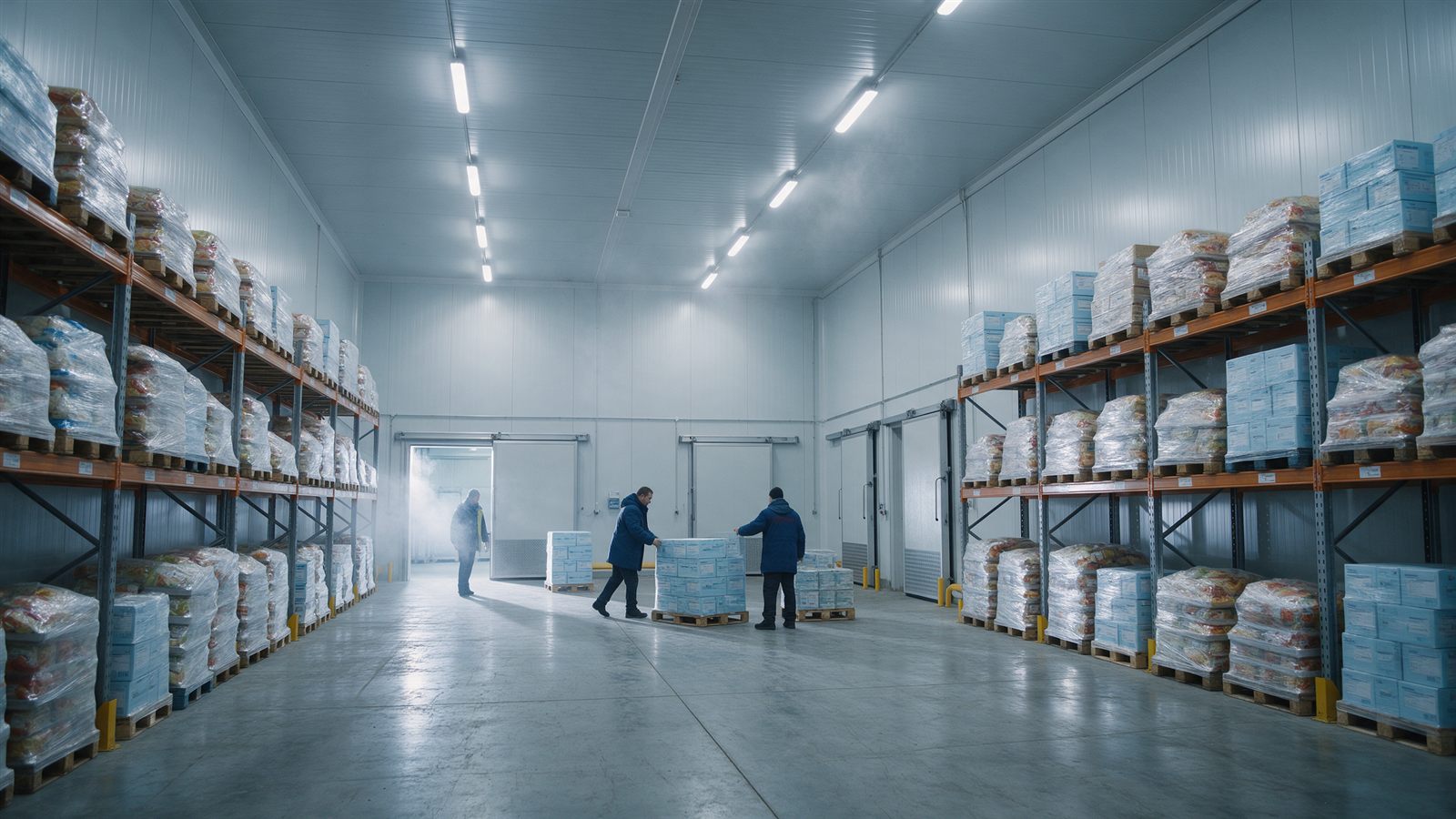 Temperature-controlled cold chain warehouse with insulated storage